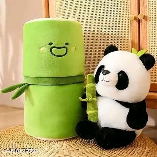 SoftyHeaven™ Panda Bamboo Tube Plush Pillow – Soft Stuffed Animal Toy for Kids