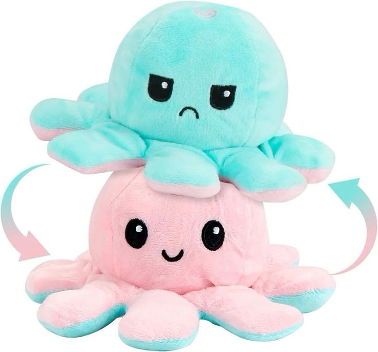 π Reversible Octopus Plushie β Light Pink + Dark Pink